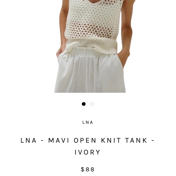 NWOT Zara Open Knit V-Neck Tank in White Size L - Picture 7 of 11